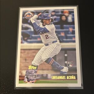 Topps Luisangel Acuña Mets Card - Blue & White with Orange Accents